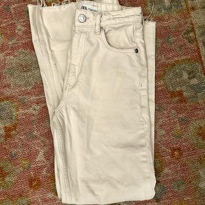 Zara High Rise White/Cream Jeans.